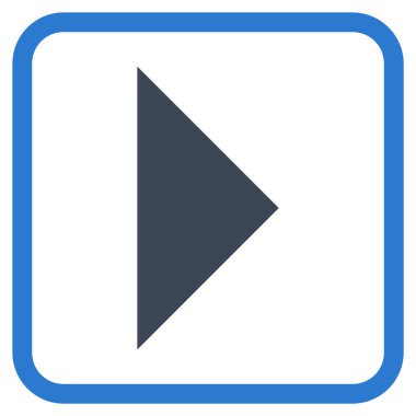 Ok ucu doğru vektör simgesi bir çerçeve içinde