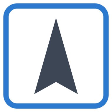 Vektör simgesi bir çerçeve içinde yukarı ok ucu