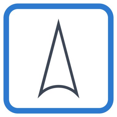 Vektör simgesi bir çerçeve içinde yukarı ok ucu