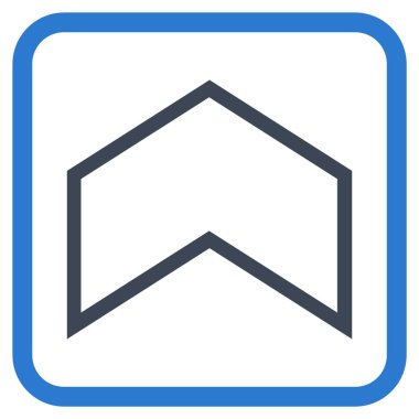 Vektör simgesi bir çerçeve içinde yukarı ok ucu