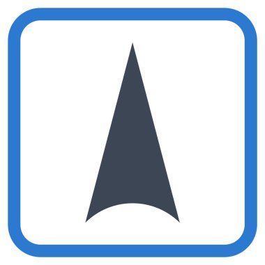 Vektör simgesi bir çerçeve içinde yukarı ok ucu