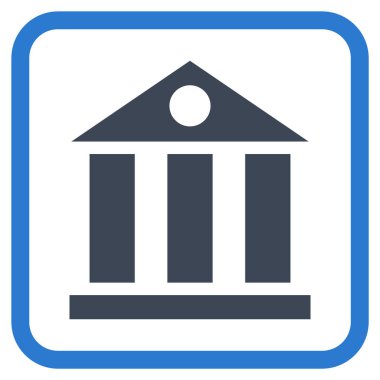 Banka Binası vektör simgesi bir çerçeve içinde