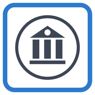 Banka Binası vektör simgesi bir çerçeve içinde