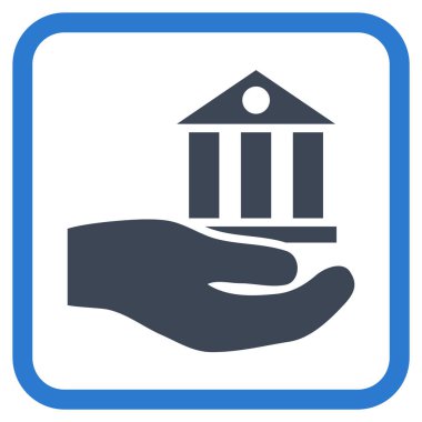 Banka hizmet vektör simgesi bir çerçeve içinde