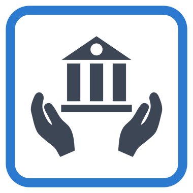 Banka hizmet vektör simgesi bir çerçeve içinde