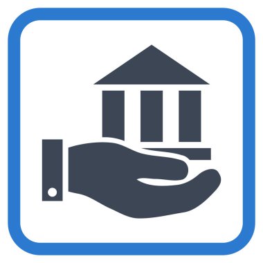 Banka hizmet vektör simgesi bir çerçeve içinde