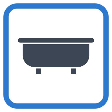 Küvet vektör simgesi bir çerçeve içinde