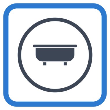 Küvet vektör simgesi bir çerçeve içinde