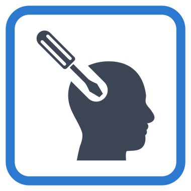 Beyin aracı vektör simgesi bir çerçeve içinde