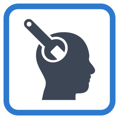 Beyin aracı vektör simgesi bir çerçeve içinde