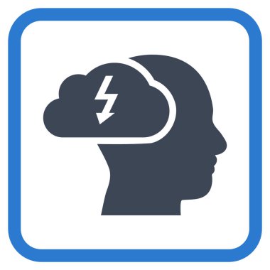 Beyin fırtınası vektör simgesi bir çerçeve içinde