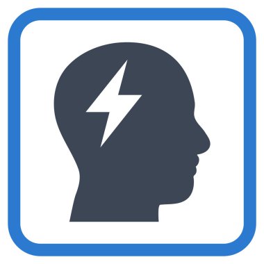 Beyin fırtınası vektör simgesi bir çerçeve içinde