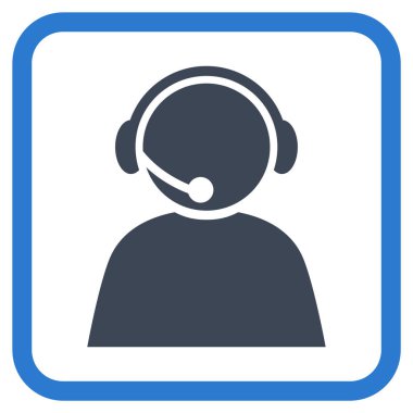 Çağrı Merkezi operatörü vektör simgesi bir çerçeve içinde