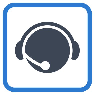 Çağrı Merkezi operatörü vektör simgesi bir çerçeve içinde