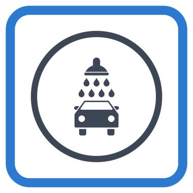 Araba duş vektör simgesi bir çerçeve içinde