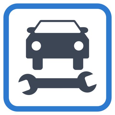 Araba tamir vektör simgesi bir çerçeve içinde