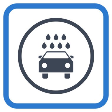 Araba duş vektör simgesi bir çerçeve içinde