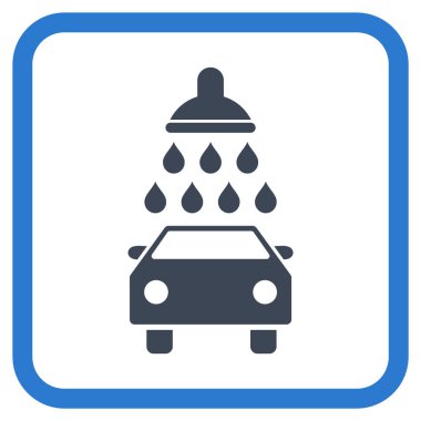 Araba duş vektör simgesi bir çerçeve içinde