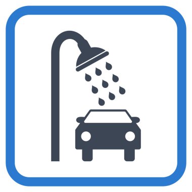 Araba duş vektör simgesi bir çerçeve içinde