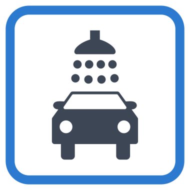 Araba duş vektör simgesi bir çerçeve içinde