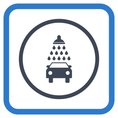 Araba duş vektör simgesi bir çerçeve içinde