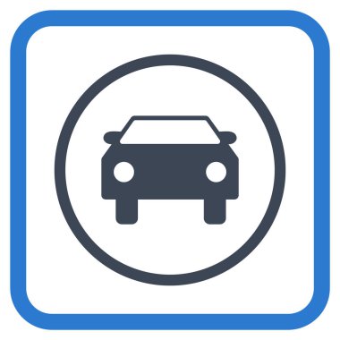 Araba vektör simgesi bir çerçeve içinde