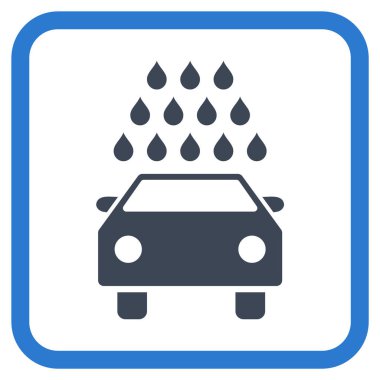 Oto yıkama vektör simgesi bir çerçeve içinde