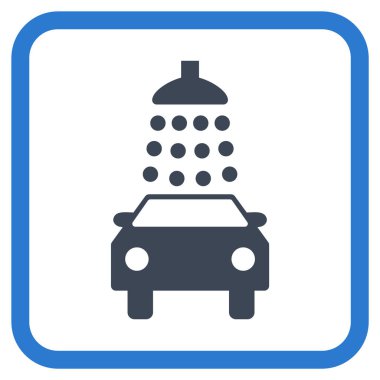 Oto yıkama vektör simgesi bir çerçeve içinde