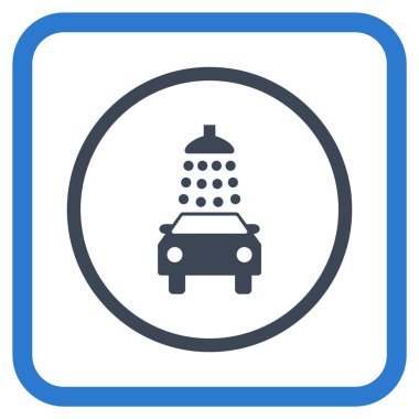 Oto yıkama vektör simgesi bir çerçeve içinde