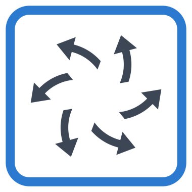 Santrifüj oklar bir çerçeve içinde simge vektör