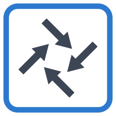 Merkezcil oklar bir çerçeve içinde simge vektör