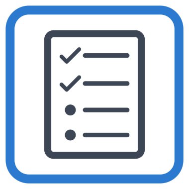 Denetim listesi sayfa vektör simgesi bir çerçeve içinde