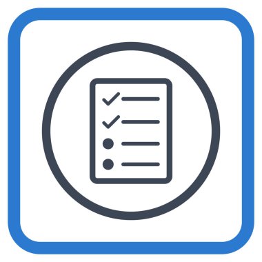 Denetim listesi sayfa vektör simgesi bir çerçeve içinde