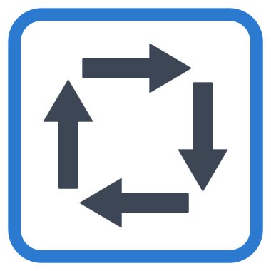 Dolaşım oklar bir çerçeve içinde simge vektör