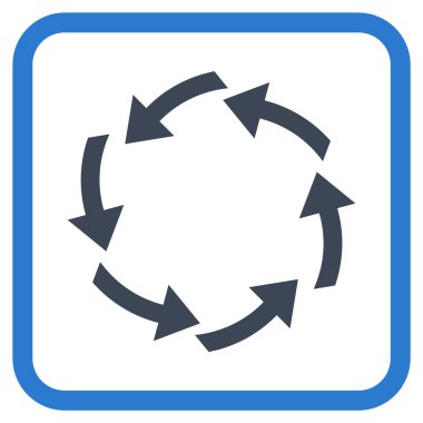 Dolaşım vektör simgesi bir çerçeve içinde