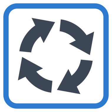 Dolaşım vektör simgesi bir çerçeve içinde