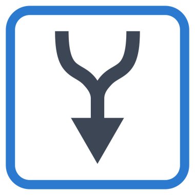 Vektör simgesi bir çerçeve içinde aşağı ok birleştirmek