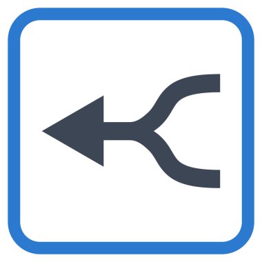 Ok sol vektör simgesi bir çerçeve içinde birleştirmek