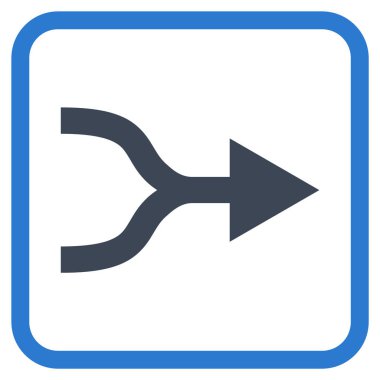 Ok sağ vektör simgesi bir çerçeve içinde birleştirmek