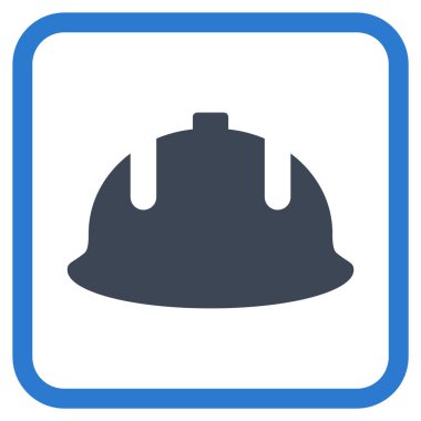 İnşaat kask vektör simgesi bir çerçeve içinde