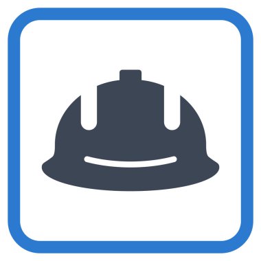 İnşaat kask vektör simgesi bir çerçeve içinde