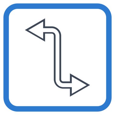 Eğri Exchange ok vektör simgesi bir çerçeve içinde