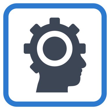 Cyborg dişli vektör simgesi bir çerçeve içinde