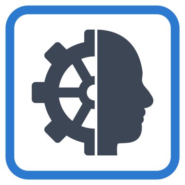 Cyborg dişli vektör simgesi bir çerçeve içinde