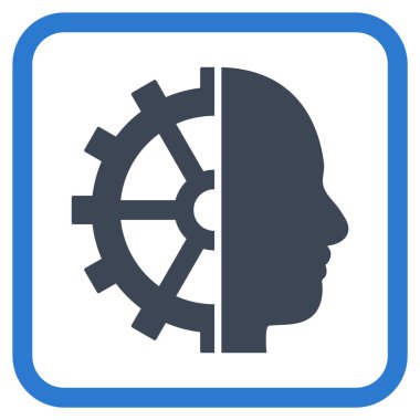 Cyborg dişli vektör simgesi bir çerçeve içinde