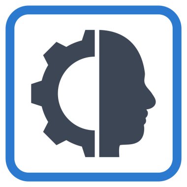 Cyborg dişli vektör simgesi bir çerçeve içinde