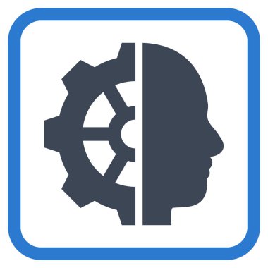 Cyborg dişli vektör simgesi bir çerçeve içinde