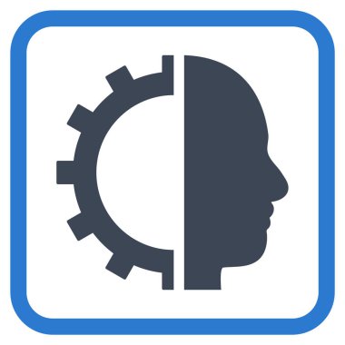 Cyborg dişli vektör simgesi bir çerçeve içinde