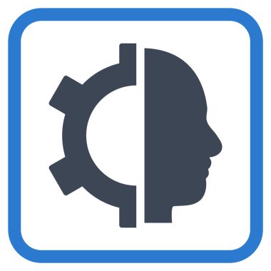 Cyborg dişli vektör simgesi bir çerçeve içinde