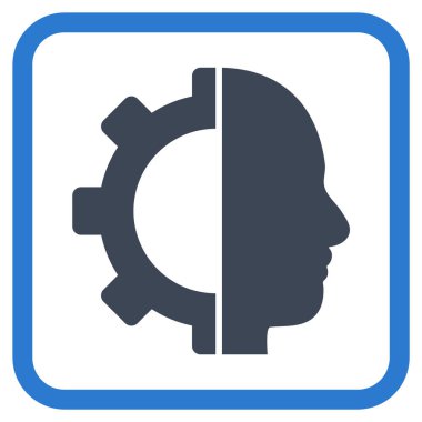 Cyborg dişli vektör simgesi bir çerçeve içinde